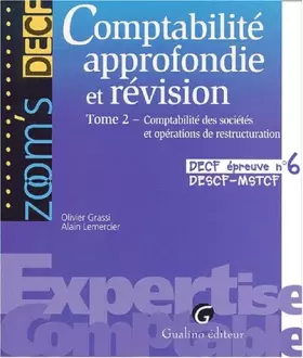 Couverture du produit · DECF épreuve numéro 6 : Comptabilité approfondie et révision, tome 2