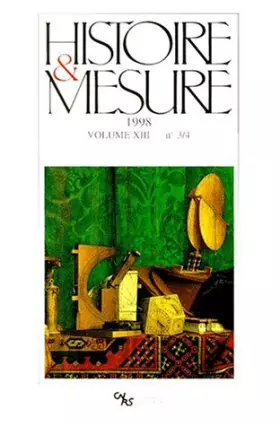 Couverture du produit · Histoire et Mesure, volume 13, numéro 3-4, 1998