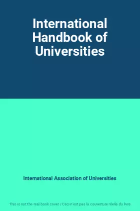 Couverture du produit · International Handbook of Universities