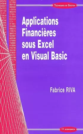 Couverture du produit · Applications Financières sous excel en visual basic