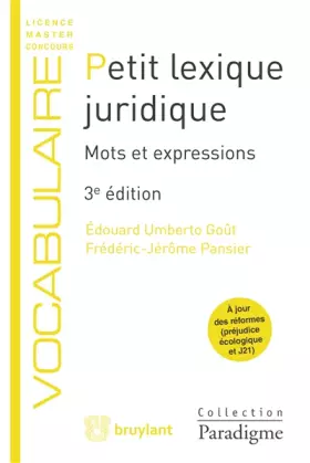 Couverture du produit · Petit lexique juridique: Mots et expressions