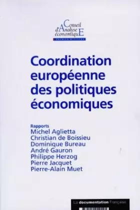 Couverture du produit · Coordination européenne des politiques économiques