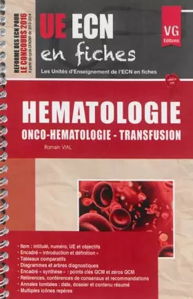 Couverture du produit · Hématologie Onco-hématologie Transfusion