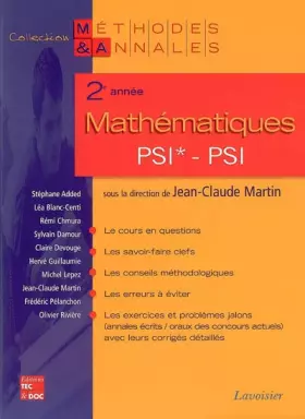 Couverture du produit · Mathématiques 2e année PSI*, PSI : Licences scientifiques