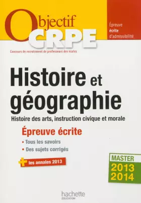 Couverture du produit · Objectif CRPE Épreuve écrite d'histoire et de géographie