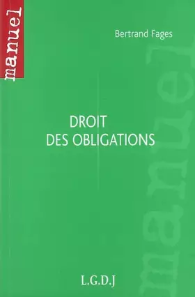 Couverture du produit · Droit des obligations