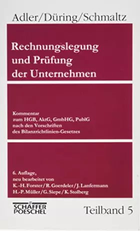 Couverture du produit · Rechnungslegung und Prüfung der Unternehmen, 6. Aufl., 5 Bd.