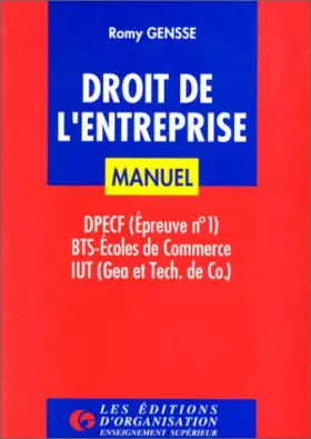 Couverture du produit · Droit de l'entreprise. Manuel