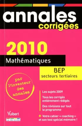 Couverture du produit · Mathématiques BEP secteurs tertiaires 2010