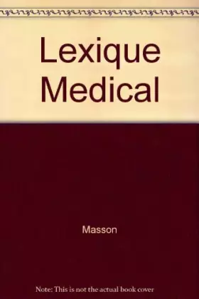 Couverture du produit · Lexique médical anglais-français, français-anglais