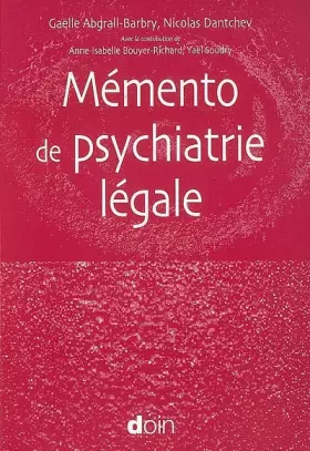 Couverture du produit · MEMENTO DE PSYCHIATRIE LEGALE
