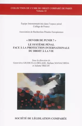 Couverture du produit · DEVOIR DE PUNIR ?: LE SYSTÈME PÉNAL FACE À LA PROTECTION INTERNATIONALE DU DROIT À LA VIE