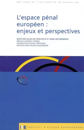 Couverture du produit · L'espace pénal européen : enjeux et perspectives