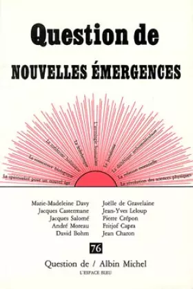 Couverture du produit · QUESTION DE N°76 . NOUVELLES EMERGENCES