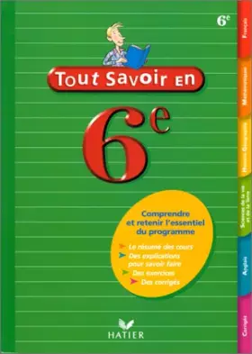 Couverture du produit · Tout savoir en 6e