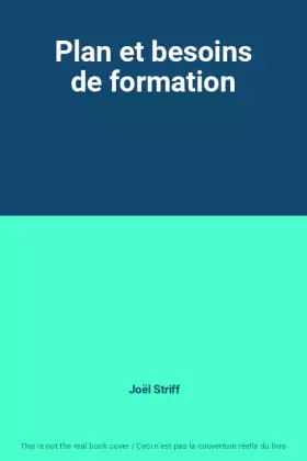 Couverture du produit · Plan et besoins de formation