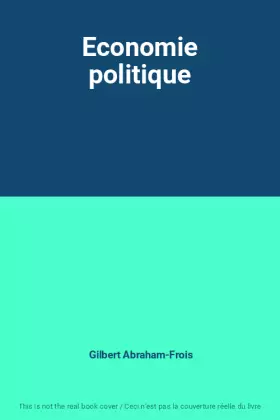 Couverture du produit · Economie politique
