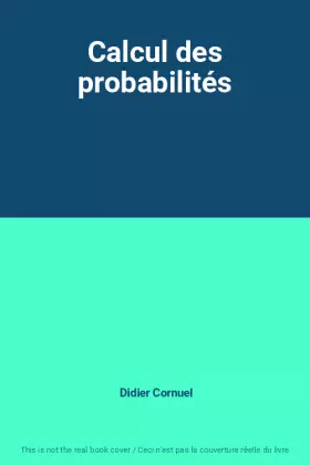 Couverture du produit · Calcul des probabilités