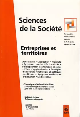 Couverture du produit · Entreprises et territoires, sciences de la société, numéro 48