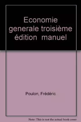 Couverture du produit · ECONOMIE GENERALE. 3ème édition
