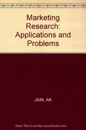 Couverture du produit · Marketing Research: Applications and Problems