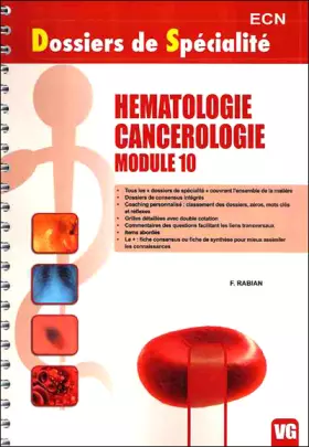Couverture du produit · Hematologie cancerologie module 10