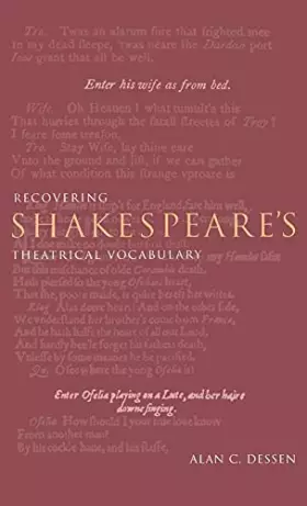 Couverture du produit · Recovering Shakespeare's Theatrical Vocabulary