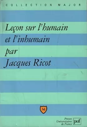 Couverture du produit · Leçon sur l'humain et l'inhumain