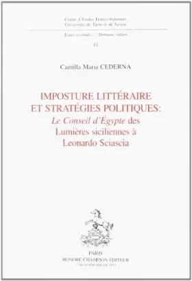 Couverture du produit · Imposture Litteraire et Strategies Politiques: le Conseil d'Egypte des Lumieres Siciliennes a Leona