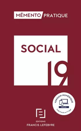 Couverture du produit · MEMENTO SOCIAL 2019: Toute la réglementation sociale applicable pour 2019