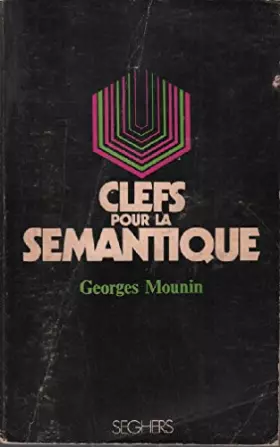 Couverture du produit · Clefs pour la semantique