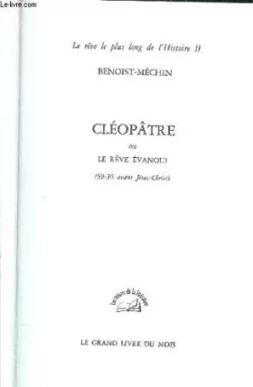 Couverture du produit · Cléopâtre - ou le rêve évanoui