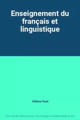 Couverture du produit · Enseignement du français et linguistique