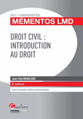 Couverture du produit · Mémentos LMD Droit civil : Indroduction au droit,