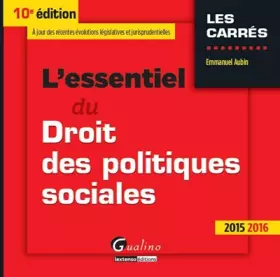 Couverture du produit · L'essentiel du Droit des politiques sociales