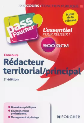 Couverture du produit · Pass'Foucher - Concours Rédacteur territorial / principal 2e édition à jour de la réforme