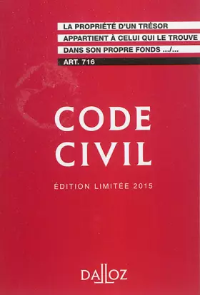 Couverture du produit · Code civil 2015 Édition limitée - 114e éd.