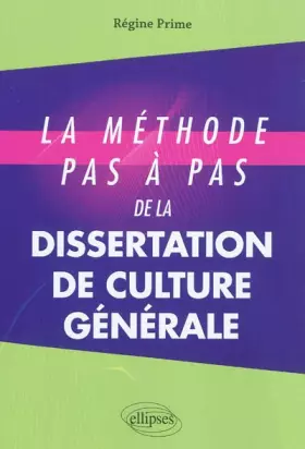 Couverture du produit · Méthode Pas a Pas de la Dissertation de Culture Générale