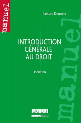 Couverture du produit · Introduction générale au droit, 3ème Ed.