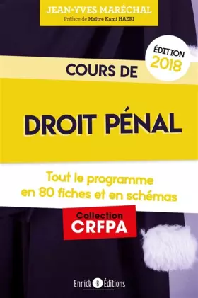 Couverture du produit · Cours de droit pénal: Tout le programme en 80 fiches et en schémas