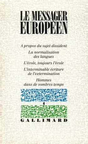 Couverture du produit · Le Messager européen, numéro 4
