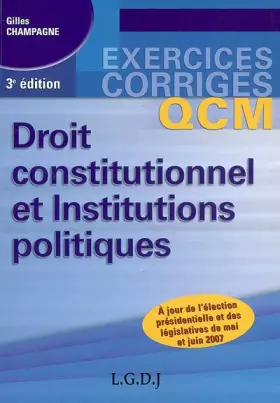 Couverture du produit · Droit constitutionnel et Institutions politiques : QCM