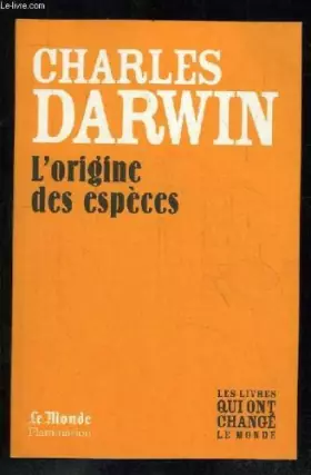 Couverture du produit · L'ORIGINE DES ESPECES.