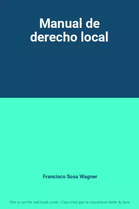 Couverture du produit · Manual de derecho local