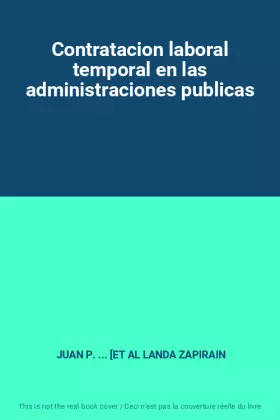 Couverture du produit · Contratacion laboral temporal en las administraciones publicas