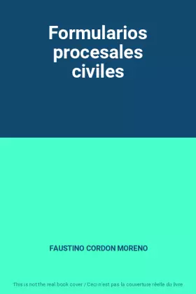 Couverture du produit · Formularios procesales civiles