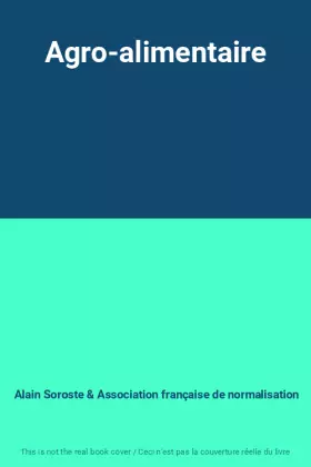 Couverture du produit · Agro-alimentaire