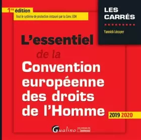 Couverture du produit · L'essentiel de la convention européenne des droits de l'Homme