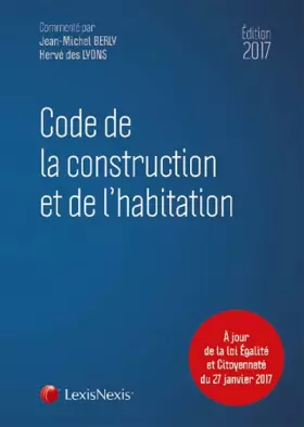 Couverture du produit · Code de la construction et de l'habitation 2017