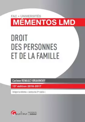 Couverture du produit · Mémentos LMD - Droit des personnes et de la famille 2016-2017